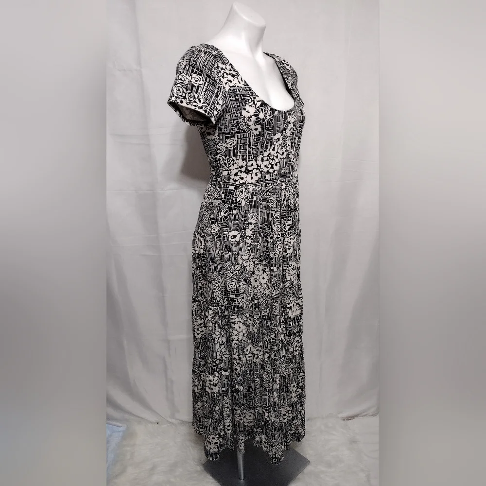 NWT Maeve Catalina Black Floral Tiered Maxi Dress Small Elegant Chic MSRP $138 - Picture 7 of 17
